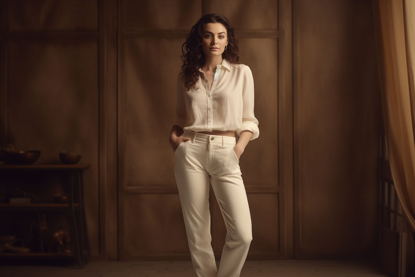 outfit con pantalon blanco y una camisa elegante - Outfits con pantalón blanco: 10 ideas para lucir elegante y fresca